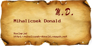 Mihalicsek Donald névjegykártya